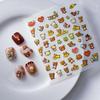 Cute Mochi Frog 5D Waterproof Nail Stickers - Embossed Green Bean Design for Nail Art