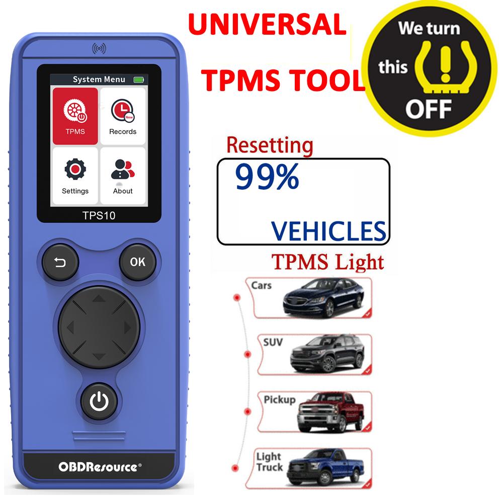 Universelles TPMS Relearn Reset Reifendruck Sensor aktivieren Aktualisierbar Mehrsprachig TPS10 Funktioniert für Auto, SUV, Van, Pickup, Kleintransporter
