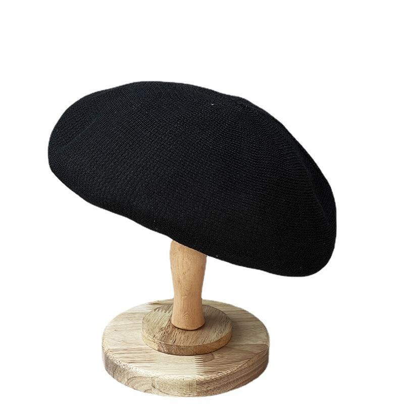 Classic Hat Literary Retro Imitation Linen Breathable Beret Women'S Spring And Summer Thin French Knitted Bud Pumpkin Hat