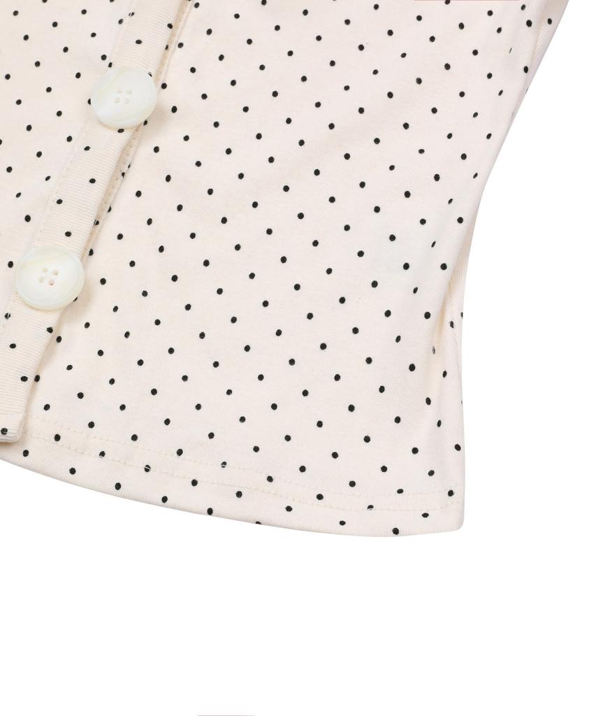 Mucent Minuit Button Mini Dot Short Sleeve Cardigan (2 Colors)