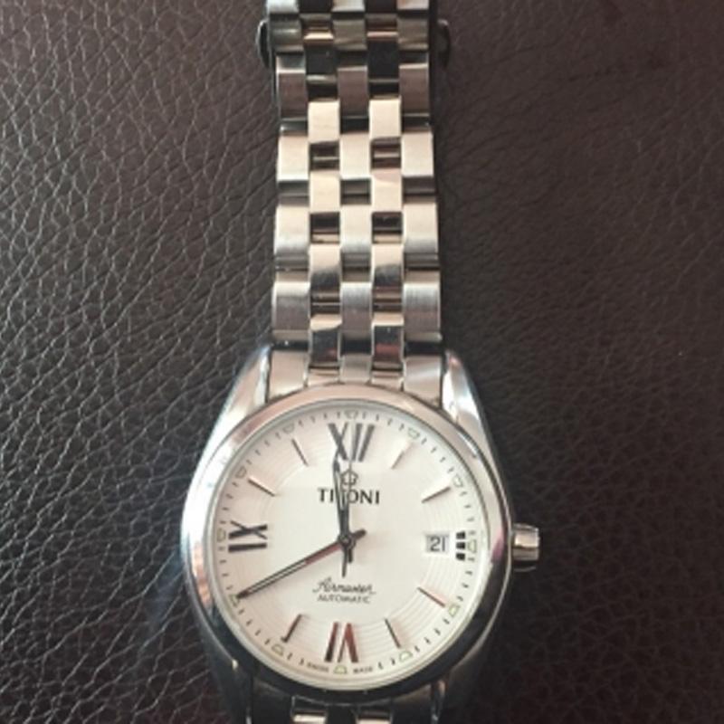 TITONI Plum Blossom Air King Series Automatic Mechanical Movement 50 Meters 38.5mm Silver Dial Stainless Steel Case Stainless Steel Strap 83909 S-342