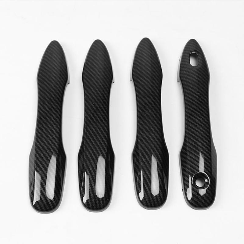 Carbon Fiber Patterns Side Smart Door Handle Covers Trims For Toyota Corolla Corss SUV