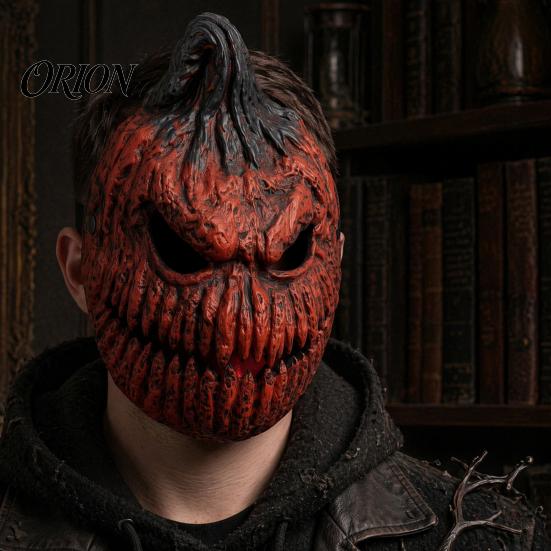 Breathable Halloween Costume Mask Pumpkin Mask, Scary Jack O Lantern Face for Party, Soft Comfortable Lightweight Cosplay Adults, Adjustable