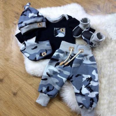 Casual Boy Clothes Carters Newborn Infant Baby Boy 3pcs Clothes Top Long Pants Hat Outfits Set