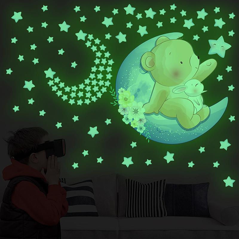 Night -Ray Animal Star Wall Sticker Background Wall Decoration Diy Fluorescent Stickers