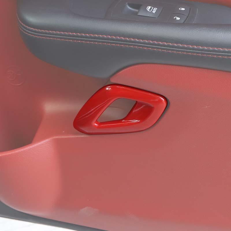 Pegatinas de cubierta decorativa para manija de puerta interior, aptas para Dodge Challenger 2015 Up, accesorios de coche ABS