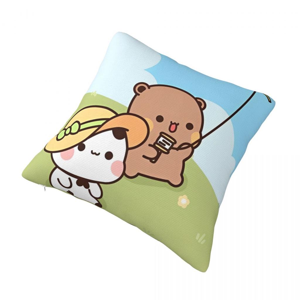 Kawaii Cute Bubu Panda Dudu Pillowcase Double-Sided Printing Cushion Cover Gift Throw Pillow Case Cover Home Square 45X45Cm