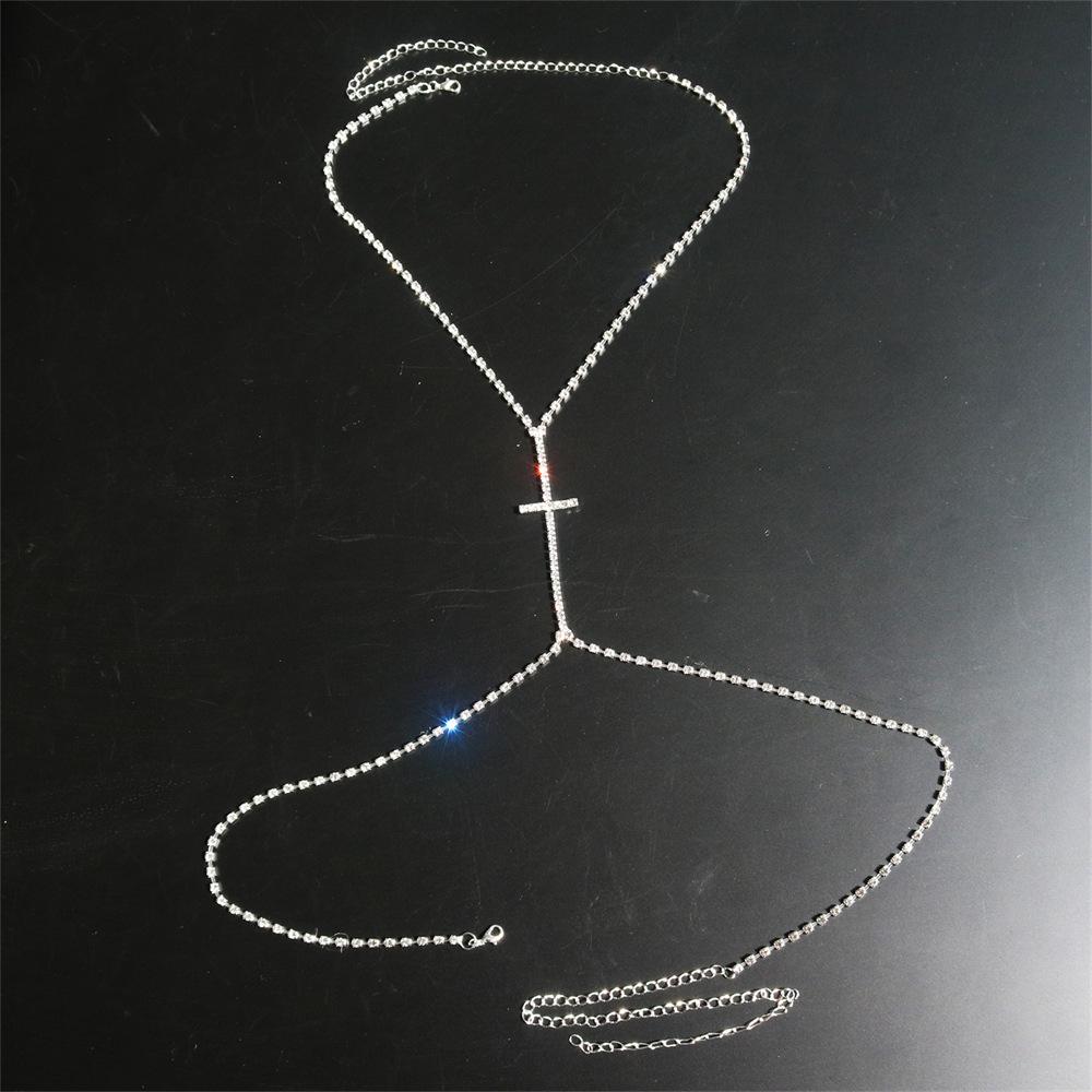 European And American New Accessories, Simple Cross Chest Chain, European And American Trend Nightclub Sexy Body Chain Body Chain