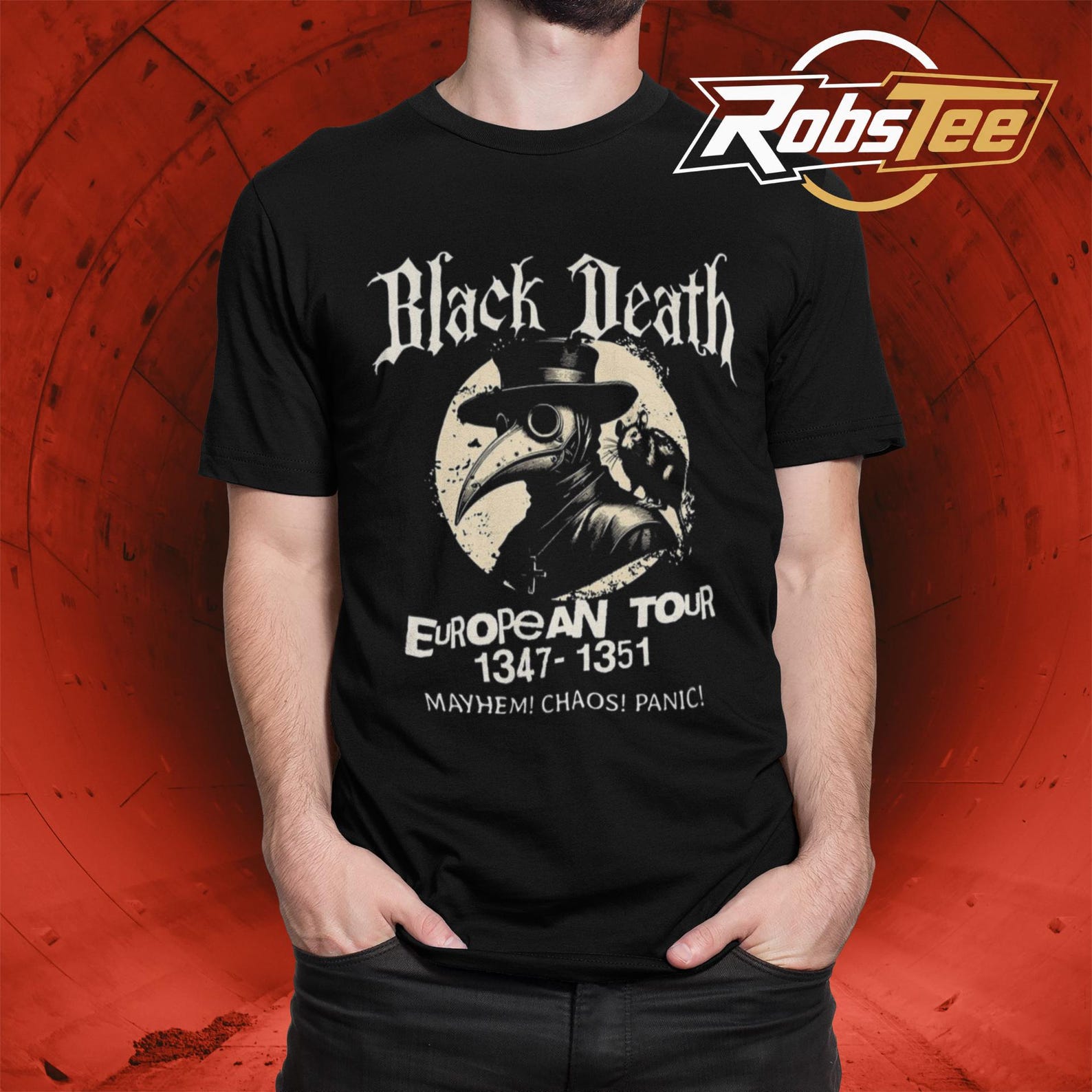 Black Death European Tour Shirt, Plague Rat, Middle Ages, Dark Humor, Medieval History 2XL