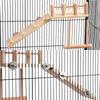 Bird Playground For Cage Natural Wood Parrot Perch Lovebird Cage Ladder Swing Toys For Macaw Cockatiel Wood Parakeet Play