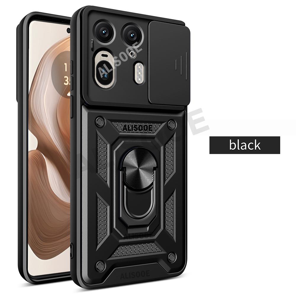 

Слайд-камера Funda для Motorola Edge 50 Ultra 5G Case Armor Ring Stand Защитный чехол для Motorola Moto Edge X50 Ultra Capa for Edge 50 Ultra чёрный