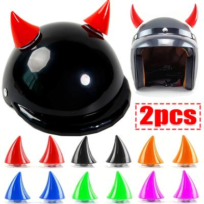 2 stücke Multicolor Motorrad Helm Teufel Hörner Elektrische Fahrrad Auto Styling Dekoration Helm Aufkleber Lange Kurze Teile Zubehör