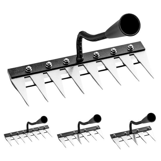 Garden Weeding Rake with Gloves High Hardness Ergonomic Handle Sharp Tip Design Multipurpose Hand Weeder Tool