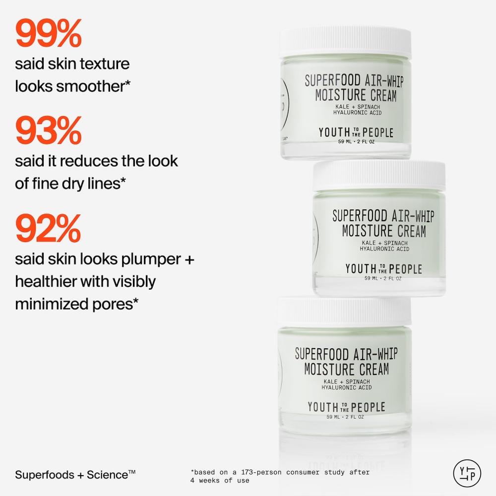 Youth To The People Superfood Air Whip Gesichtsfeuchtigkeitscreme Mit Hyaluronsäure 3,4 Unzen