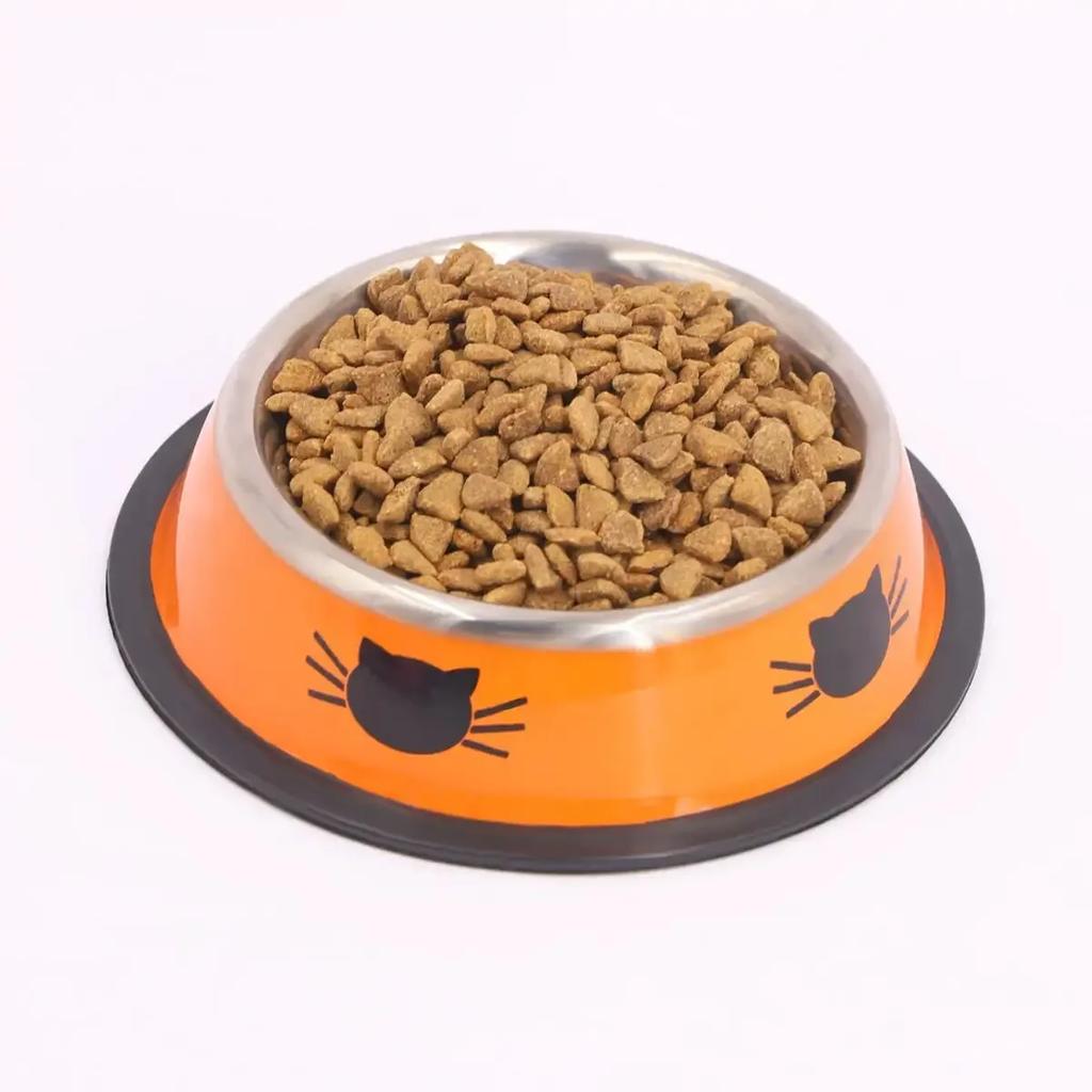 Stainless Steel Cat Bowl Non-Slip Dog Water Bowl Durable Pet Food Feeder for Small Medium Dogs Cats