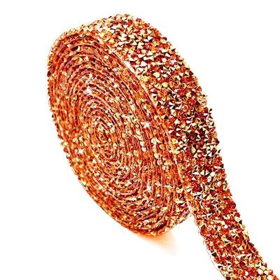 3cm Width Resin Rhinestone Strip 3 Yard Length Self-Adhesive Self-Adhesive Diamond Sticker Iron On Hot Fix Diamond Strip