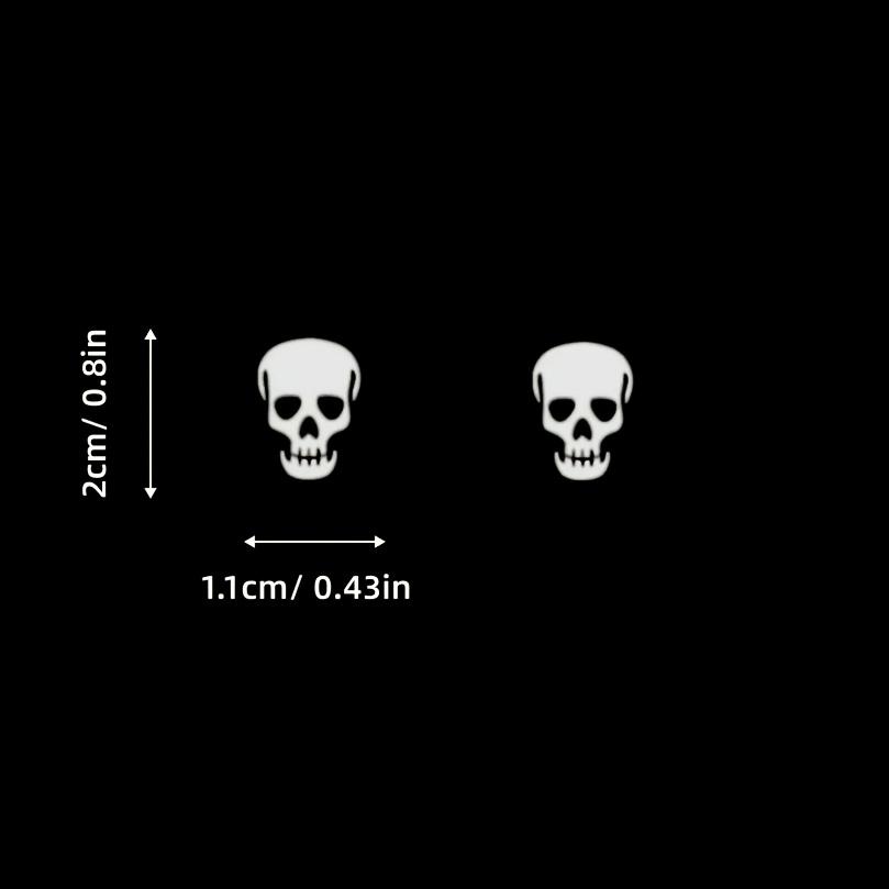 9Pcs/Set Waterproof Vinyl Skull Stickers, Auto Interior Engine Start Button Decal, Fashion Car Interior Decoration Accessories