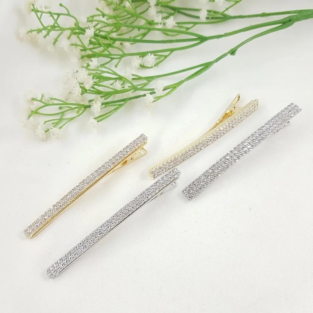 Gold silver cubic zirconia hairpin hair clip claw clip 1
