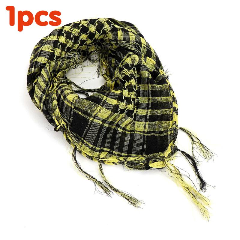 134Pcs Unisex Lightweight Plaid Fringed Arabian Desert Scarf Soft Tactical Scarf Men Ladies Turban Shawl Airsoft Pain