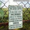2D Flat, 1pc "Official Rules For This Garden" Aluminium Sign - 8"x12" English Garden Rules Decor, Floral Daisy Vintage Wall Art, Perfect for Patio