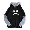 Women's Casual Print Splicing Hooded Sweatshirt Loose Sports Tops Pullover