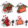 MOC Winter Christmas Scene Building Blocks Set: Santa's Cottage Printed Bricks DIY Model