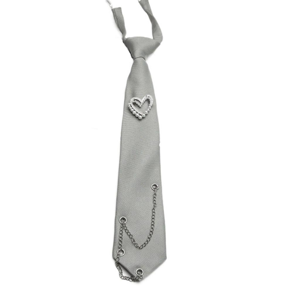 Korean Style Long Necktie Tassels Shirt Tie Elegant Love Heart Tie  Daily
