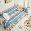 Bohemian Striped Printed Sofa Towel Elegant Full Cover Couch Slipcover with Tassels Pet Friendly Armrest Towel for All Seasons