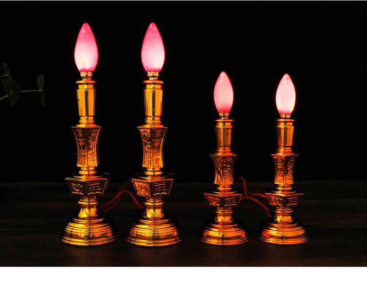Dual-Use LED Candlestick Altar Lamp for God of Wealth