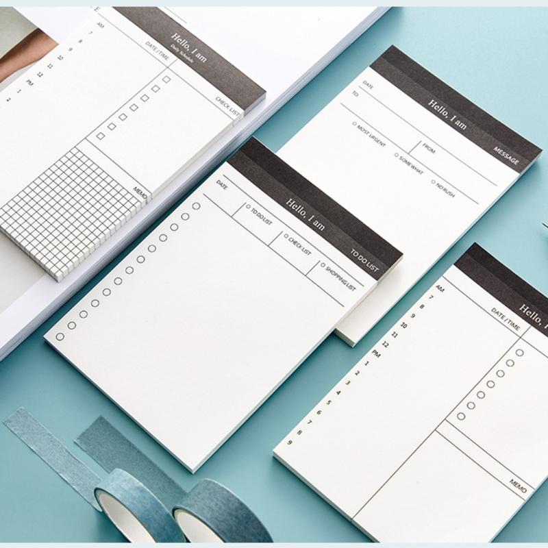 Small Notebook Tearable 50 Sheets Unlined Daily Schedule Planner Notepads Checklist Writing Pad Memopad for Notes Plans