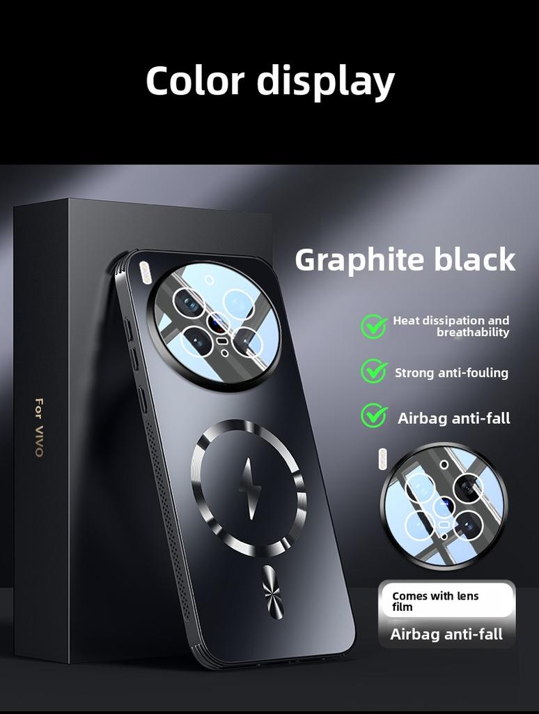 For VIVO X300 Pro Case Hard Matte Magnetic wireless charging Lens Protective Back Cover Case For VIVO X300 X200 Pro Mini Shell