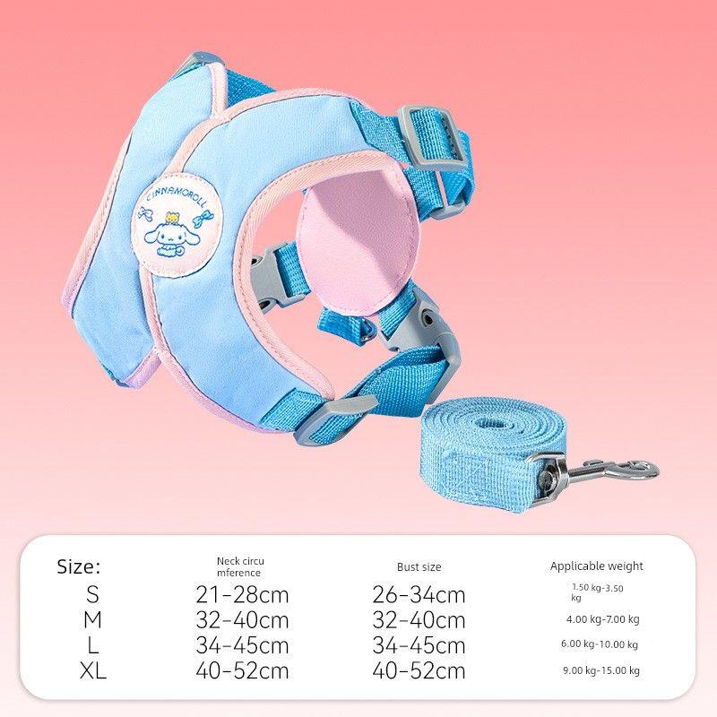 

New Arrival Pet Hand Holding Rope Vest-Style Dog Breast Strap Reflective Dog Hand Holding Rope Pet Supplies Polyester Chest Strap S code (1.50 kg-3.50 kg Carlo Blue