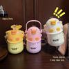 With Straw Vacuum Flask Stainless Steel Bouncing Vacuum Cup Cute Insulated Water Bottle  Children