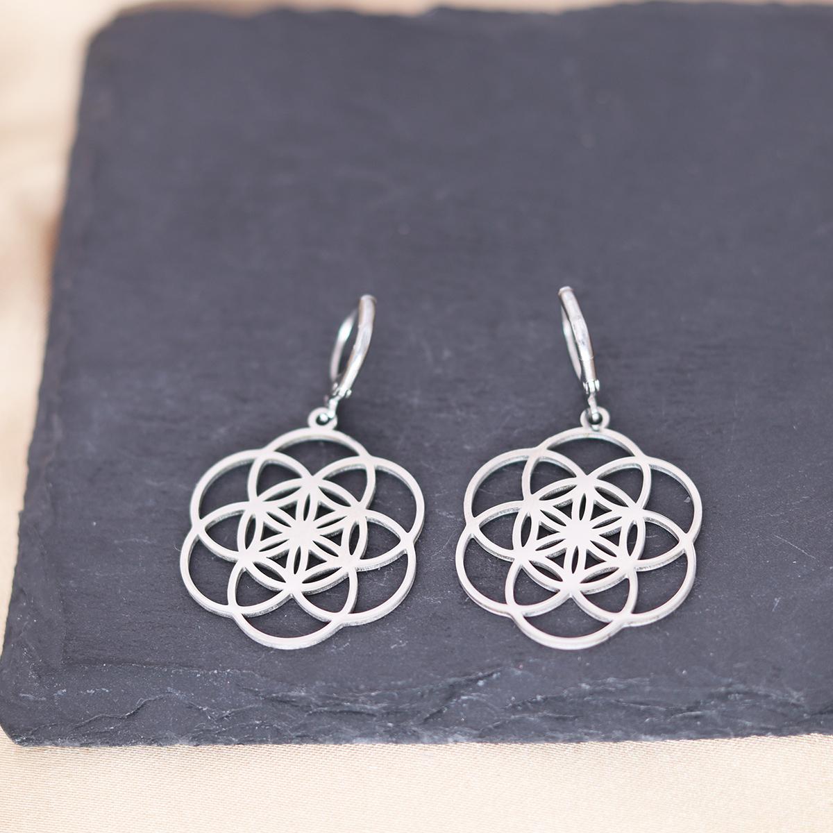 Kinitial Stainless Steel Science DNA Carbon Atom Anatomical Heart Glucose Molecule Earrings For Women Trendy Piercing Jewelry