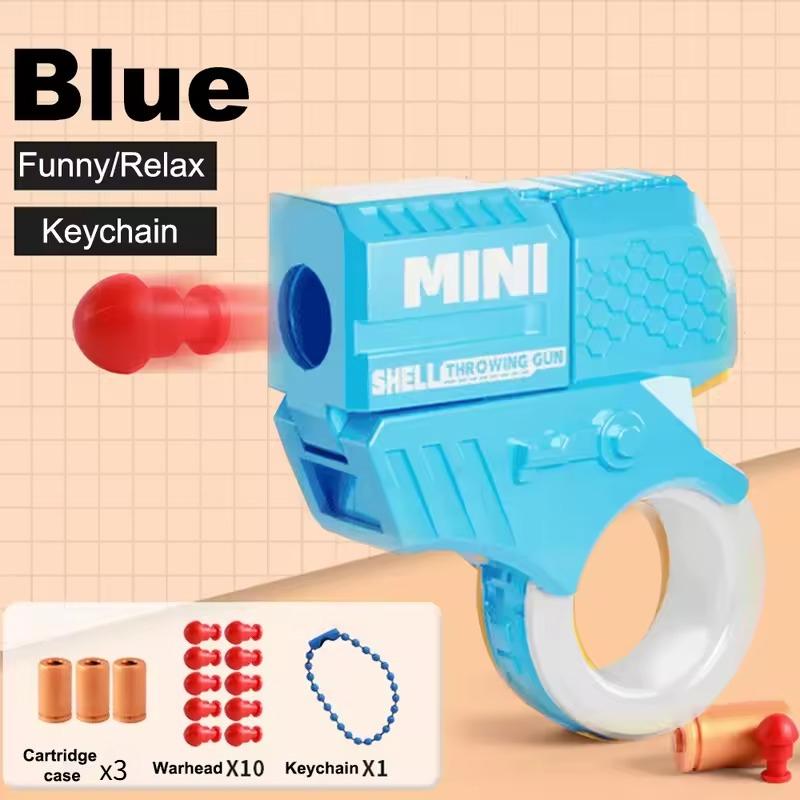 Mini Pistola Giocattolo Gioco Sportivo Portachiavi Decompressione Lanciatore Modello Portachiavi per Ragazzi Adulti Accessori Borsa Regalo