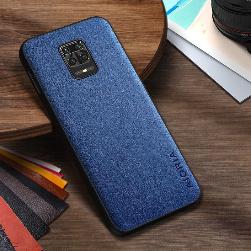 Luxury PU leather Case for Redmi Note 9 Pro 9S Business solid color design phone cover Soft TPU&Hard PC