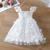 Girls' Western Style Dress Summer Ins Style Three-dimensional Butterfly Sling Waist Princess Vest Gauze Skirt