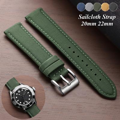 High Quality Sailcloth Watch Strap Two-Sided Nylon Watchband Waterproof Fabric Watchband Quick Release Wristband 20mm 22mm Belt