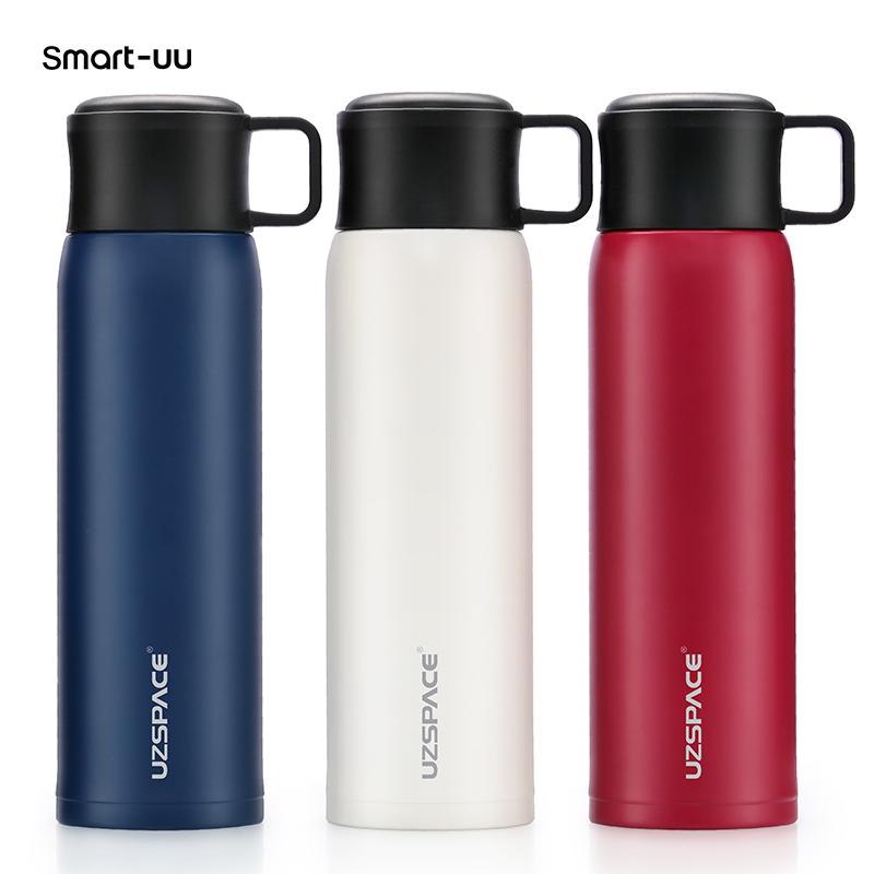 UZSPACE 500ml Vacuum Flask Stainless Steel Business Portable Leakproof Simple Shaker Drink Water Bottle Car Tea Cup