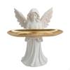 Angel Statue with Tray Angelic Figure Sculpture Decorative Decor for Vanity, Dresser,