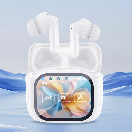 1 Pair Wireless Earphone with Smart Touch Screen Case Noise Canceling HiFi Sound Bluetooth-compatible 5.4