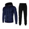 2024 Men Autumn Winter Polka Dots Hoodie Zipper Closure Breathable Elastic Waist Drawstring Sweatpants Coat Set Clothing