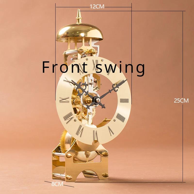 Retro Mechanical Table Clocks Aesthetic Metal Desk Clocks Rotary Gear Large Living Room Office Desk Vintage Decoration Home