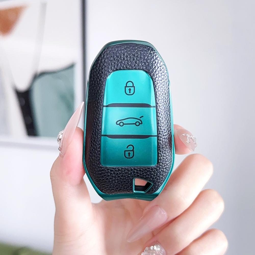 For Peugeot 2008 3008 4008 5008 308 408 508 Citroen C1 C2 C4 C6 C3-XR Grand DS3 DS5 TPU Leather Car Smart Key Case Cover Shell