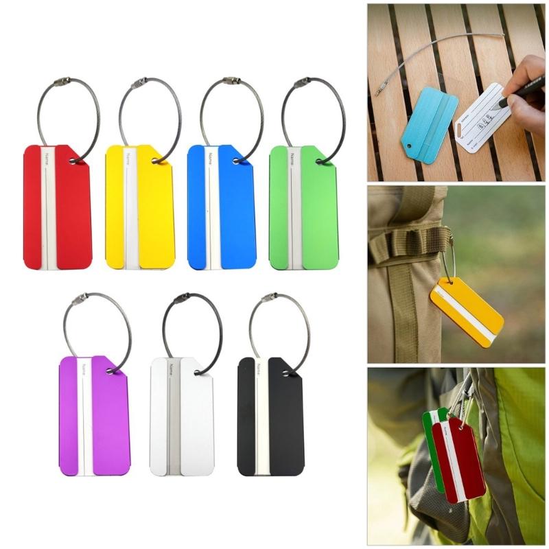 7 Pieces Practical Aluminum Alloy Luggage Labels With Privacy Protection And Wear Resistant Design Suitcase Identifier