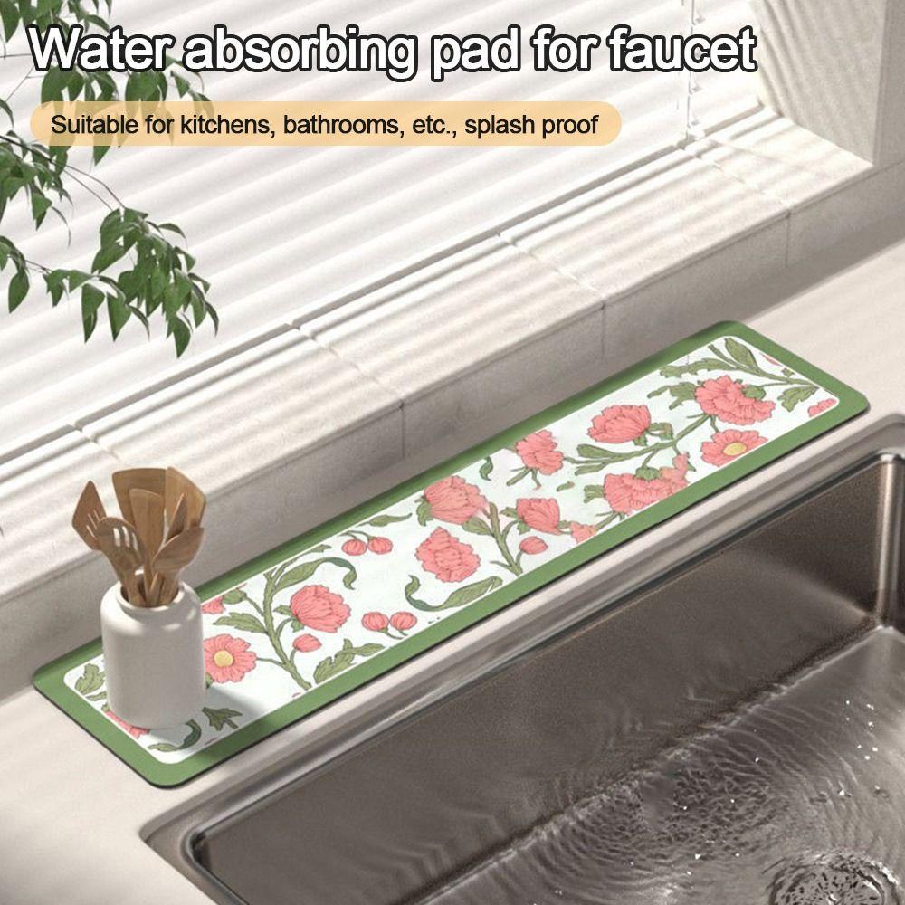 Splash Non-Slip Absorbent Pad Non-Slip Drying Mat Countertop Protector  Kitchen Bathroom Supplies