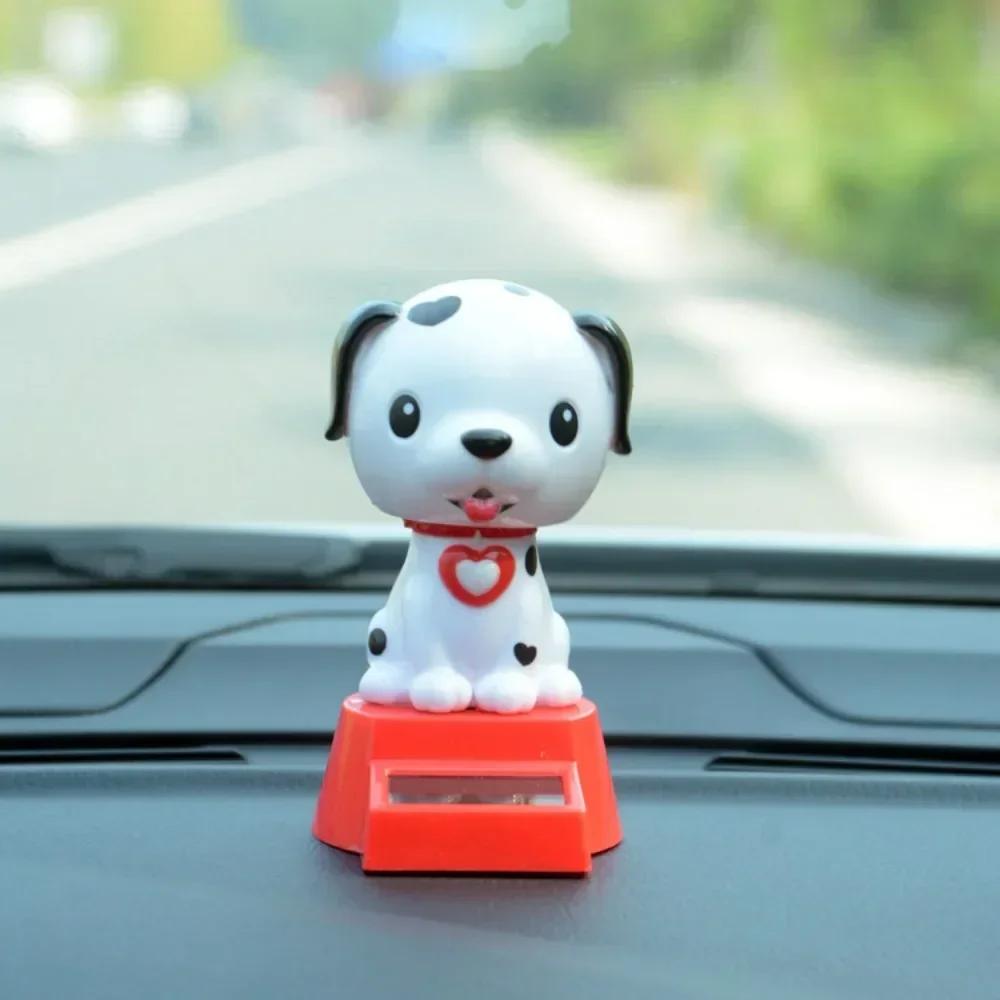 Heta Nya Solenergi Bilinteriör Prydnader Djur Docka Figur Gunga Skaka Modellbil Instrumentbräda Dekoration Roliga Semestergåvor