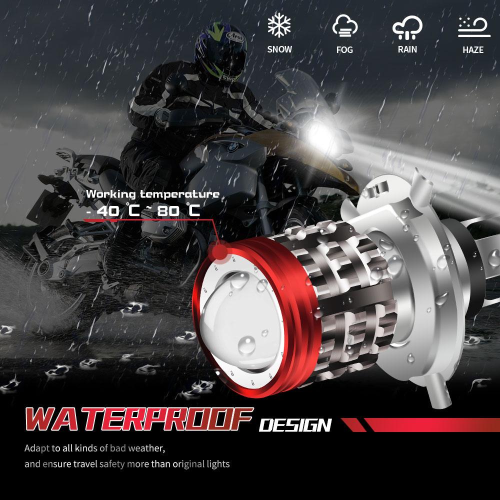 Universal H4 LED Motorcycle Headlight BA20D H6 Angel Eye Motor Led Bulb Motorbike Head Lamp White Yellow High Low Beam 12-80V