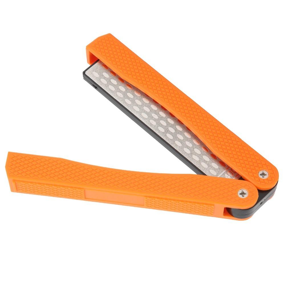 2 Pcs Durable Diamond Folding Sharpener 400/600 Grit Fan Shaped Knife Sharpener Non-Slip Pocket Sharpener Garden Tool