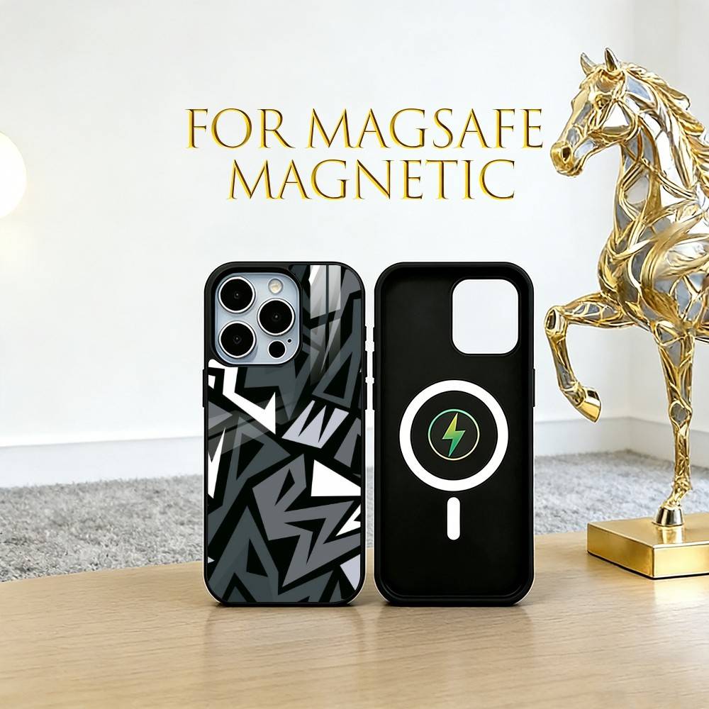 Geometric Pattern  Phone Case For iPhone17,16,15,14,13,12,11 Plus,Pro Magnetic For Magsafe Wireless Charging